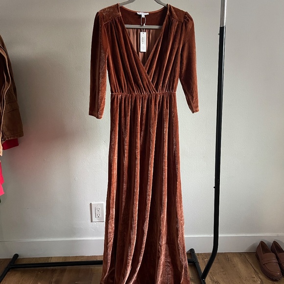 NWT  Sofia Velvet Maxi Dress - Spice - Size M - Picture 2 of 4